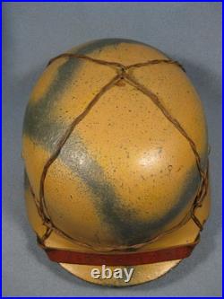 German WW2 Camo Helmet Complete Repo ET 68 Wire Net