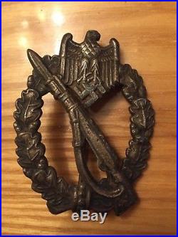 German WW2 Infantry Assault Badge in Bronze Maker L/51 Infanterie