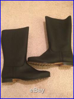 German WW2 Jack Boots Size 9 US Size 42 Euro Black Leather Hobnails