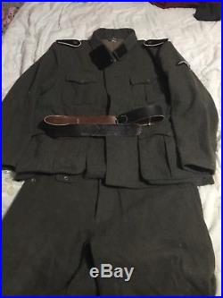 German WW2 M40 Field Blouse With M43 Trousers, and belt