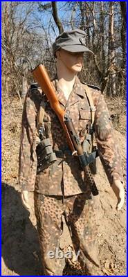 German WW2 M44 Dot Uniform with Eagle and Iron Cross Ribbon