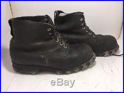 German WW2 Mountian Troop Leather Boots Size 10 Hob Nail Post War Swiss Made