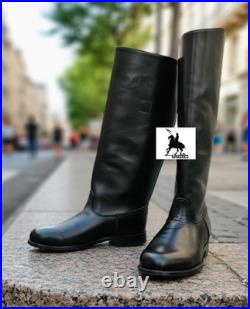 German WW2 Officer Boot Round Toe Customized Handmade Long Boots German WW2 Officer Boot Round Toe Customized Handmade Long Boots