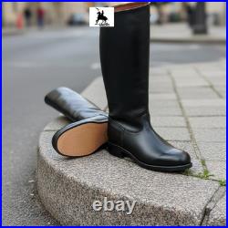 German WW2 Officer Boot Round Toe Customized Handmade Long Boots German WW2 Officer Boot Round Toe Customized Handmade Long Boots