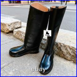 German WW2 Officer Boot Round Toe Customized Handmade Long Boots German WW2 Officer Boot Round Toe Customized Handmade Long Boots