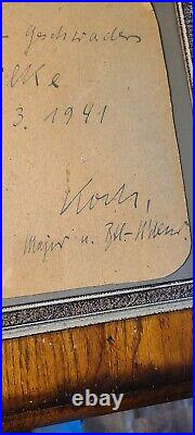 German WW2 Paratrooper (Fallschirmjager) Signed Placard By Major Walter Koch