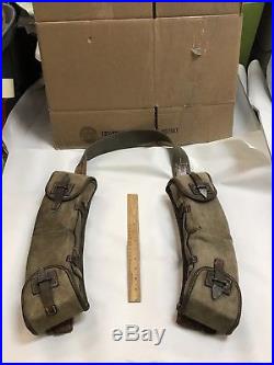 German WWII 1938 MG 13 Carry Pouches with Neck Strap and 8 (empty) Magazines