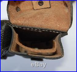 German WWII 98k Mauser Black Leather Ammunition Pouch Stitched