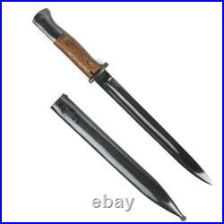 German WWII 98k Mauser Steel Bayonet and Scabbard Wood Grips