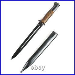 German WWII 98k Mauser Steel Bayonet and Scabbard Wood Grips