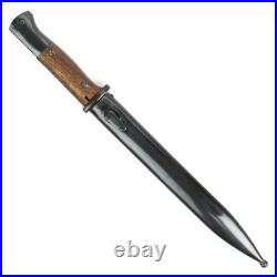German WWII 98k Mauser Steel Bayonet and Scabbard Wood Grips