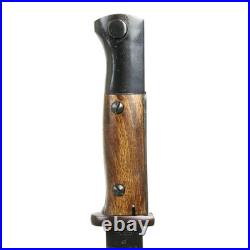German WWII 98k Mauser Steel Bayonet and Scabbard Wood Grips
