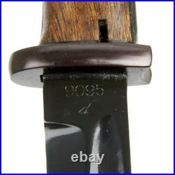 German WWII 98k Mauser Steel Bayonet and Scabbard Wood Grips