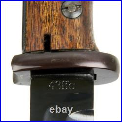 German WWII 98k Mauser Steel Bayonet and Scabbard Wood Grips