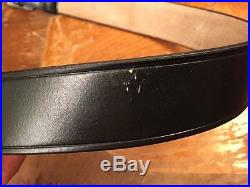 German WWII BLACK Leather Officers Belt w. Claw Buckle Marked Size 110