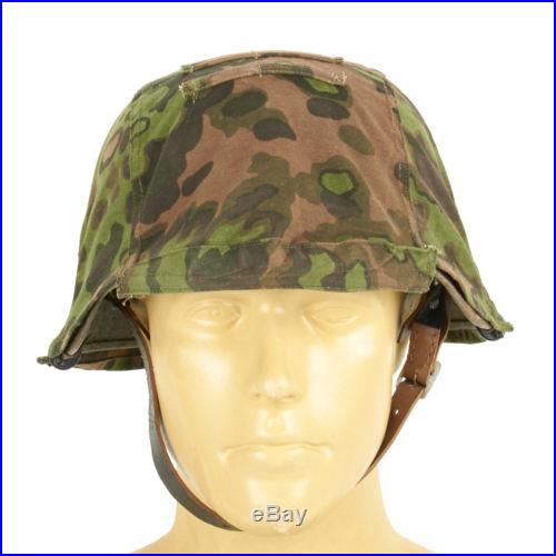 German WWII Helmet Cover with Steel Hooks Reversible Summer/Autumn Oak Pattern A
