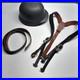 German WWII Helmet, Y-Straps and Black Leather Equipment Belt field gear set
