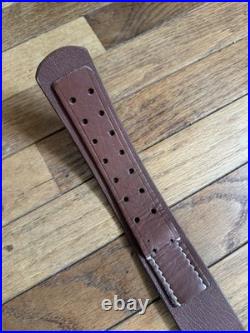 German WWII Helmet, Y-Straps and Black Leather Equipment Belt field gear set