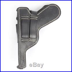 German WWII Luger P08 Paratrooper Open Holster Black Leather, P-08