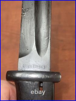 German WWII Mauser Kar 98 Bayonet with Scabbard, Wood Grips, K98