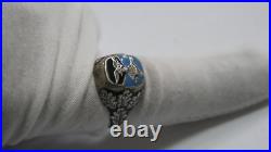 German WWII Real Solid Silver 800 LUFTWAFFE ENAMEL SILVER Size 11 11.5