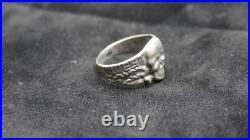 German WWII Real Solid Silver 800 Ring West Wall Honor Rings Size 11 -11.5