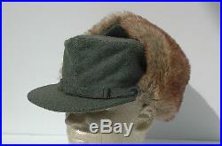 German WWII Reproduction Army Winter Rabbit Fur M43 cap WELL MADE