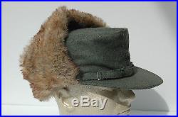 German WWII Reproduction Army Winter Rabbit Fur M43 cap WELL MADE