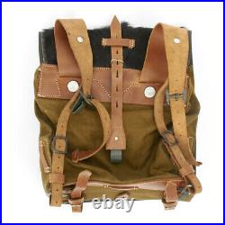 German WWII Tornister 34 Cowhide Backpack with Shoulder Straps