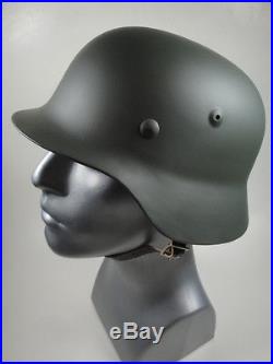 German WW II Steel Helmet M40 / M35 Included Leather Inlet & Chin Strap 7-1/2