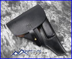 German Walther P38 P-38 Luger P08 P-08 Black Leather Softshell WW2 Repro Holster