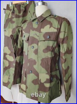 German Wh M43 Italian Camo Tunic Jacket Pants Wwii Repro Suit Size L