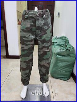 German Wh M43 Spring Splinter Camo Tunic Jacket Pants Wwii Repro Suit Size XL