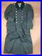 German Ww2 Army Wh M36 Field Grey Silver Buckle Wool Greatcoat Trench Coat L