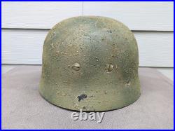 German Ww2 M38 Paratrooper 6 Fallschirmjager Regiment Helmet Hand Aged Camo Fjr6