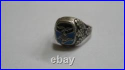 German Wwii Luftwaffe Enamel Silver 800 Ring