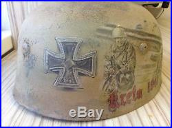 German airborne WW2 Helmet PVC Replica M38, author's work, Crete Island