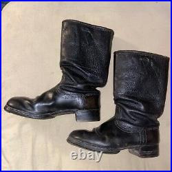 German jack boots Black metal heal Irons toe Calks