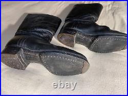 German jack boots Black metal heal Irons toe Calks