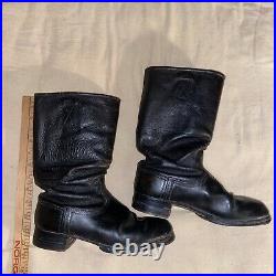 German jack boots Black metal heal Irons toe Calks