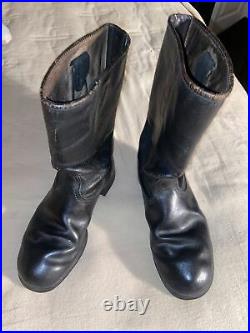 German jack boots Black metal heal Irons toe Calks