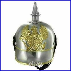 German pickelhaube steel & brass helmet Prussian military spike helmet MEDIVAL