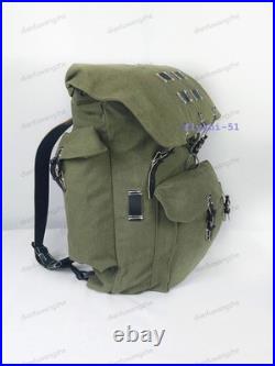 Germany Rucksack Mountain Trooper Large Capacity Canvas Backpack withLeather Strap Germany Rucksack Mountain Trooper Large Capacity Canvas Backpack withLeather Strap