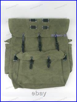 Germany Rucksack Mountain Trooper Large Capacity Canvas Backpack withLeather Strap Germany Rucksack Mountain Trooper Large Capacity Canvas Backpack withLeather Strap