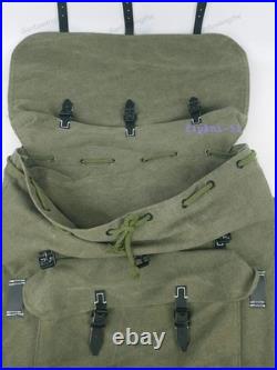 Germany Rucksack Mountain Trooper Large Capacity Canvas Backpack withLeather Strap Germany Rucksack Mountain Trooper Large Capacity Canvas Backpack withLeather Strap