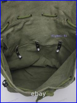 Germany Rucksack Mountain Trooper Large Capacity Canvas Backpack withLeather Strap