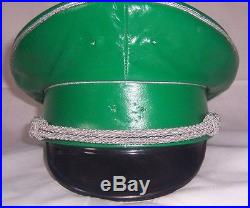 Green Leather German Officers Cap Ww2 Hat Choose Your Size Offizier Leder Kappe