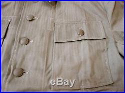 H11A WWII GERMAN HEER ARMY M43 REED GREEN HBT SUMMER COMBAT FIELD JACKET-2XLARGE