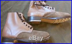 H6 WWII GERMAN WAFFEN HEER ARMY LUFTWAFFE M1942 M42 LEATHER LOW BOOTS- SIZE 10