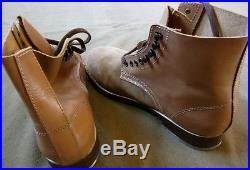 H6 WWII GERMAN WAFFEN HEER ARMY LUFTWAFFE M1942 M42 LEATHER LOW BOOTS- SIZE 12